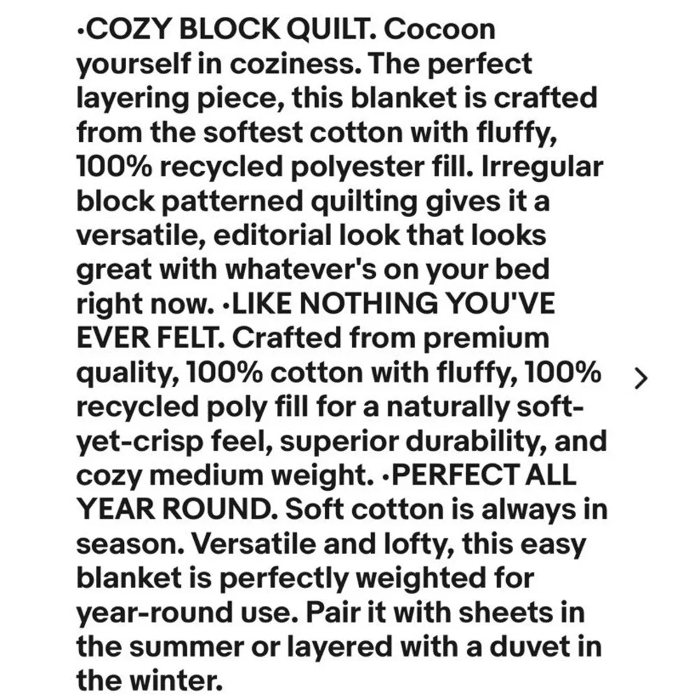 Full/Queen Cozy Block Quilt White - Parachute